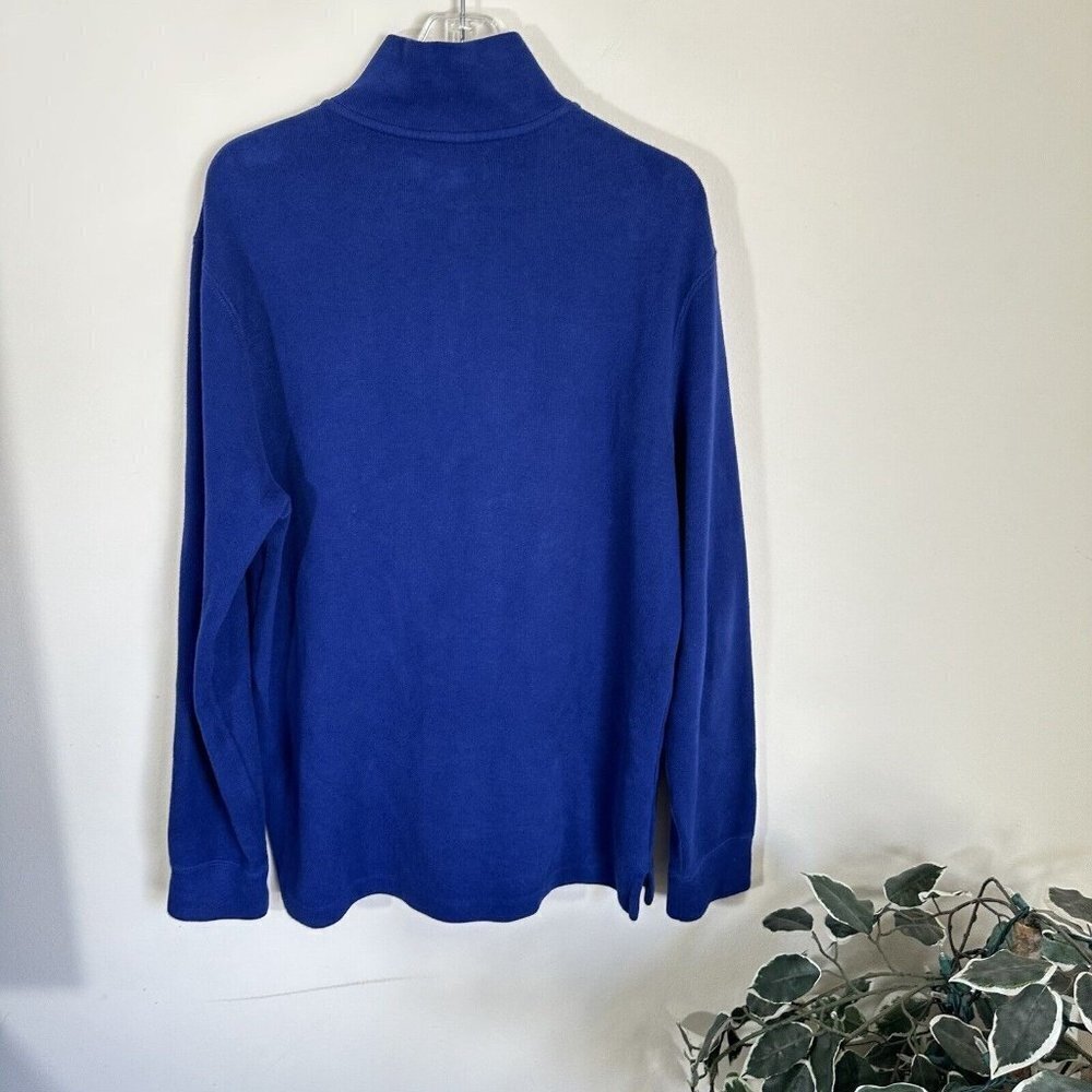 Polo Ralph Lauren Mens Half Zip Turtleneck Solid Cotton Sweater Blue Size Medium - Picture 4 of 4